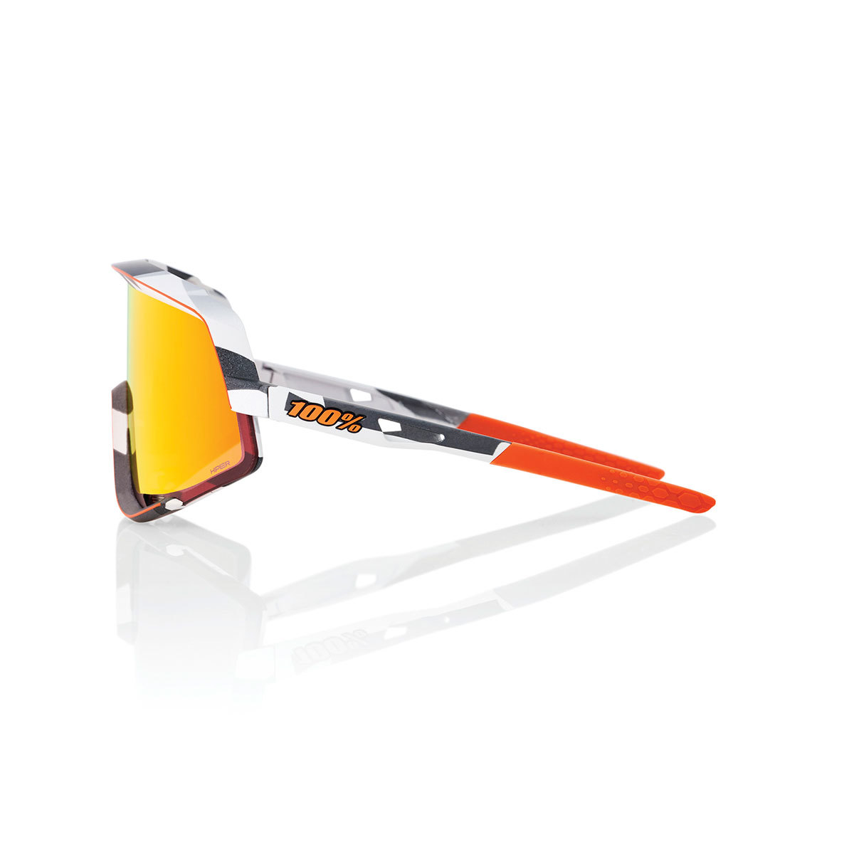 100% Glendale Sport Zonnebril Grijs Camo met HiPER Red Multilayer Lens