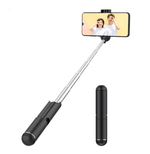 Bærbar Mini trådløs Bluetooth Selfie Stick WS-19001 Sort