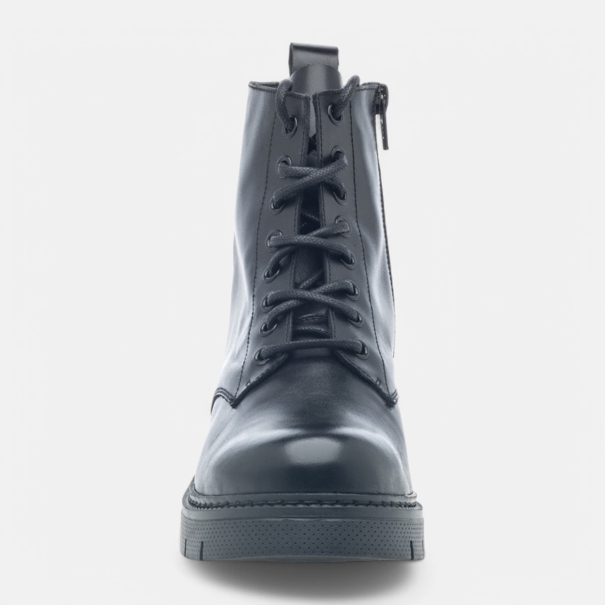 Bottines à lacets Femme en cuir noir