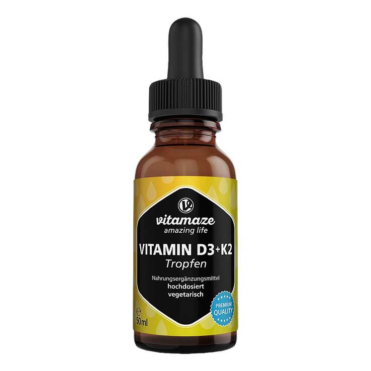 Vitamin D3 K2 1000 I.E. / 10 µg Tropfen hochdosiert, 50 ml