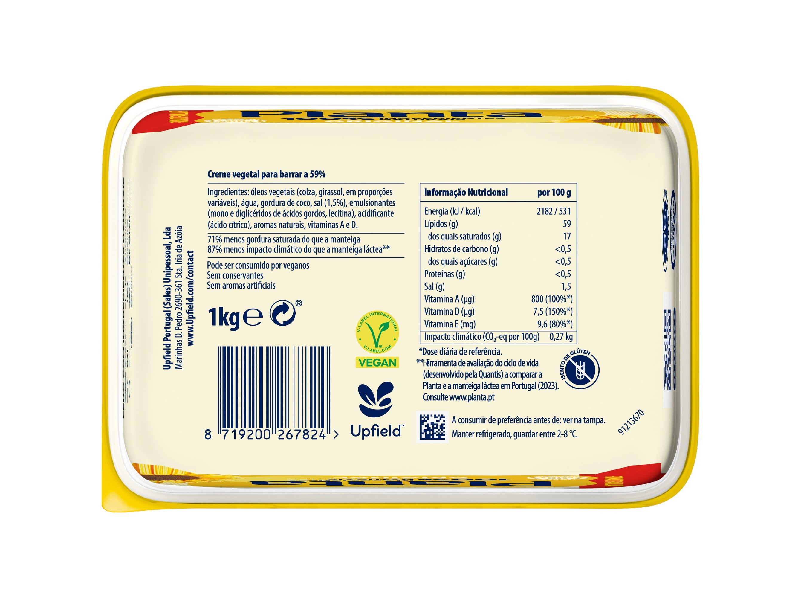 CREME VEGETAL P/BARRAR PLANTA ORIGINAL 1KG