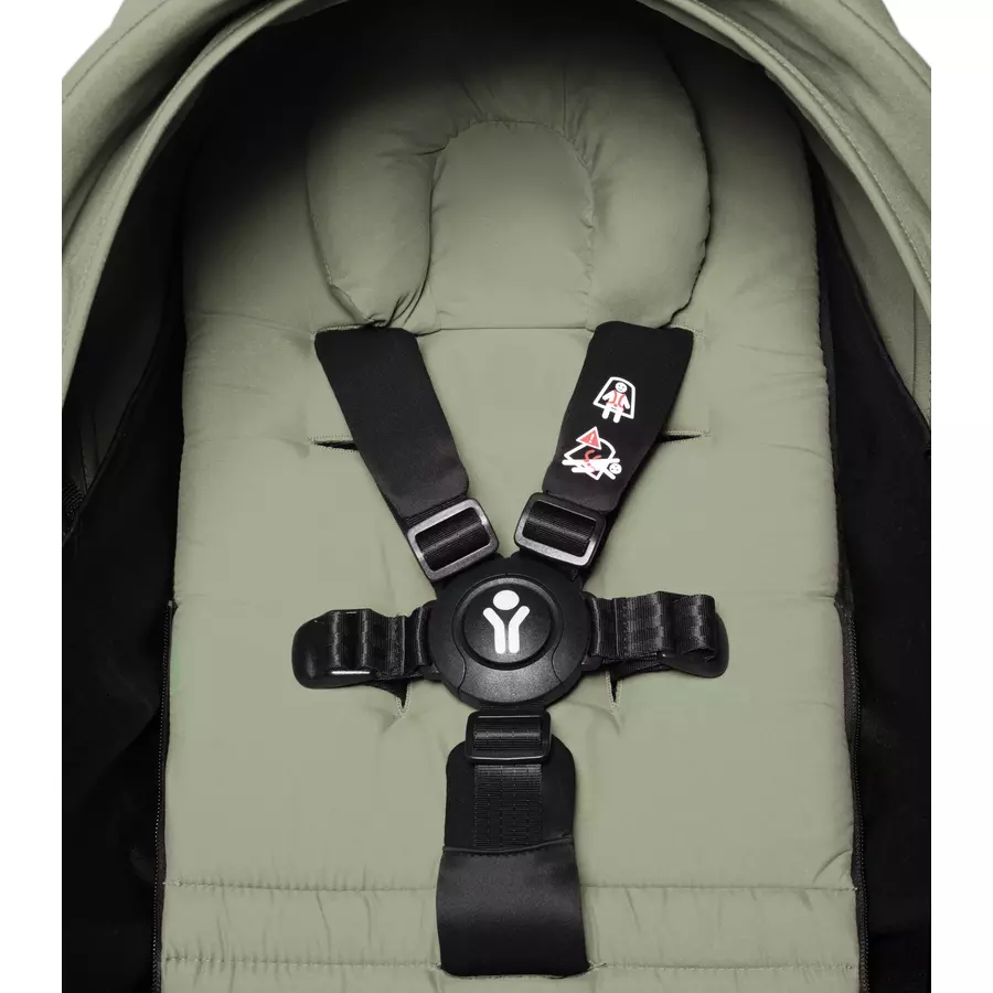 BABYZEN Kinderwagen YOYO2 0+ Black mit Neugeborenenaufsatz Olive