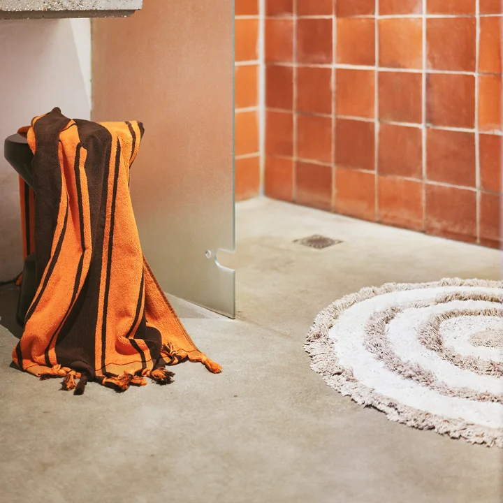 HKliving - runde Badezimmermatte, Ø 120 cm, cream