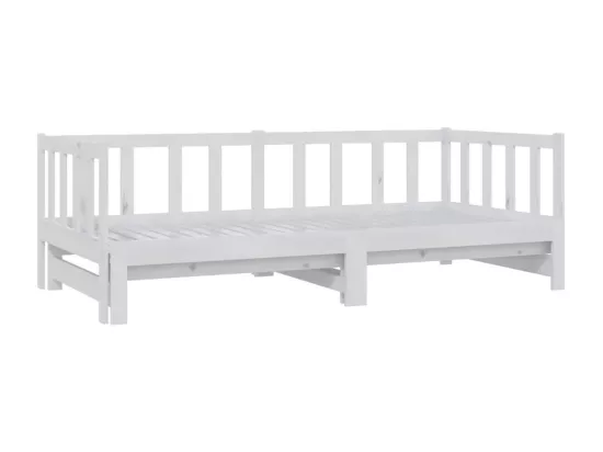 Lit coulissant Blanc 2x(90x200) cm Bois de pin massif