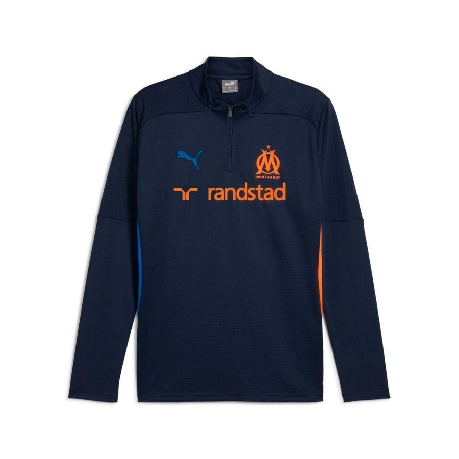 Marseille Maillot d'Entraînement Fermeture Éclair 1/4 - Club Navy/Orange Fluo