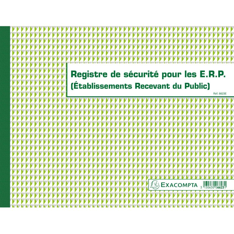 Registre de sécurité incendie pour les établissements recevant du public Exacompta 6623E