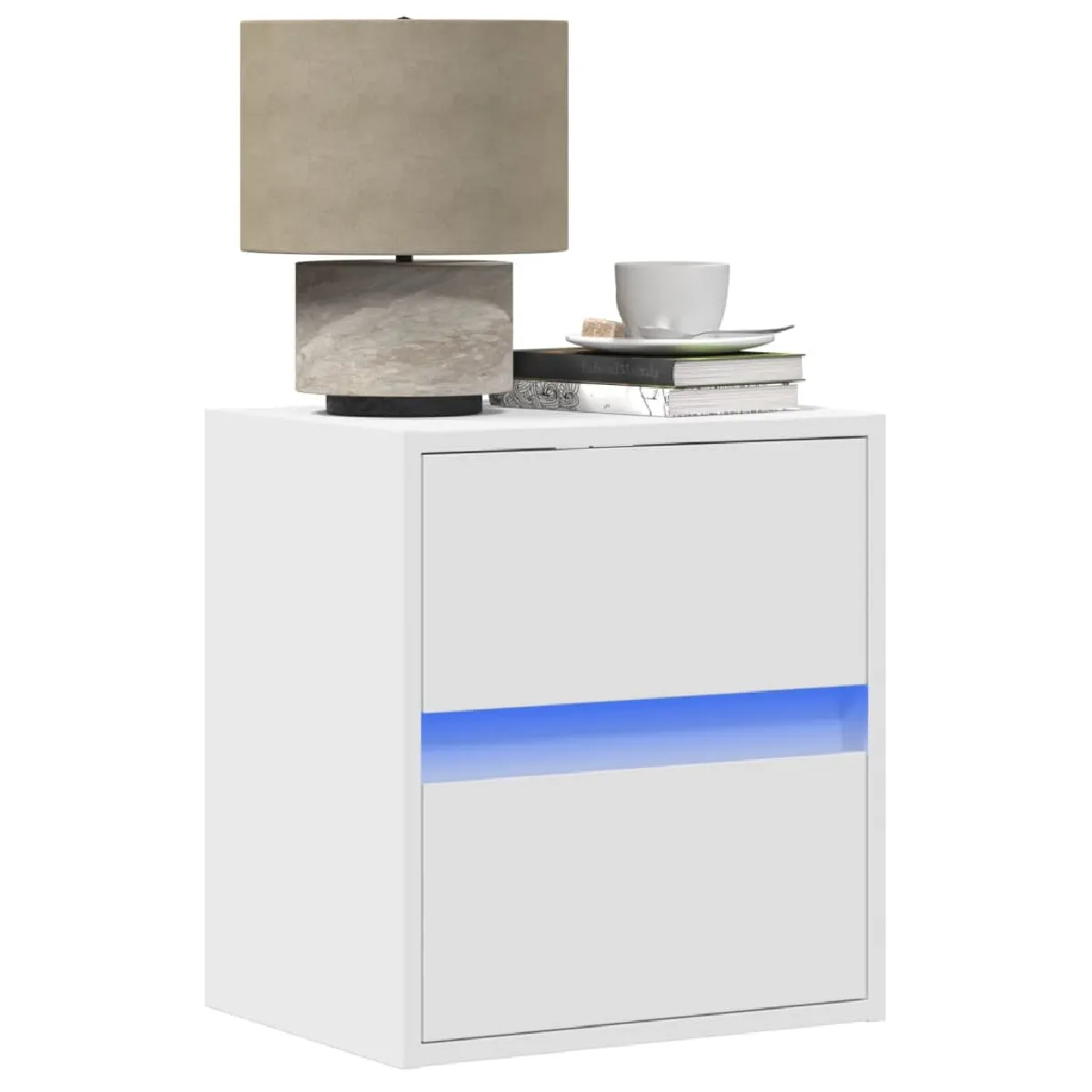 vidaXL Table de chevet murale LED