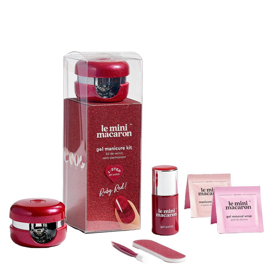 Le Mini Macaron Gel Manicure Kit Ruby Red 5pcs