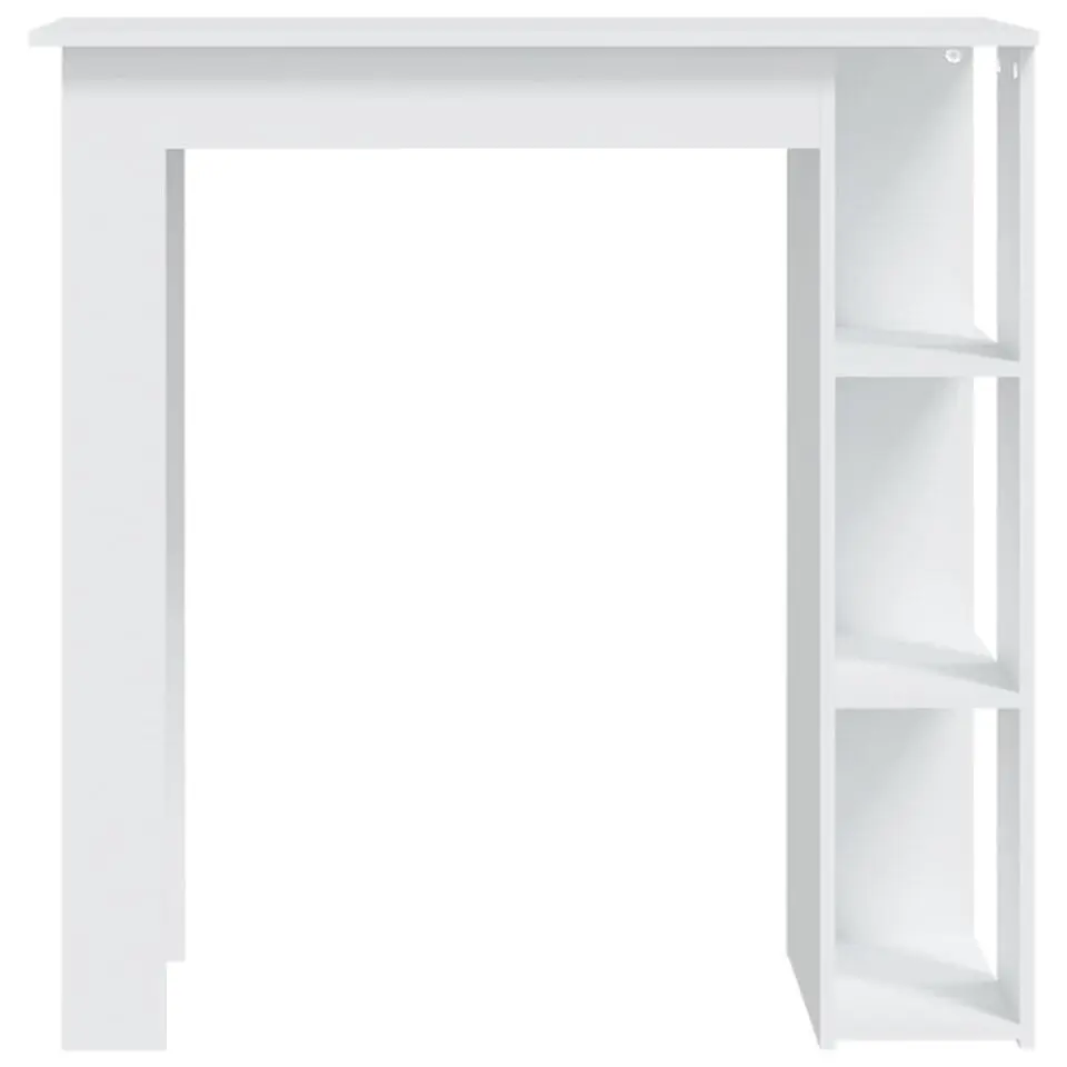 vidaXL - Bartafel met opbergruimte - Wit - Bewerkt hout - 102x50 cm