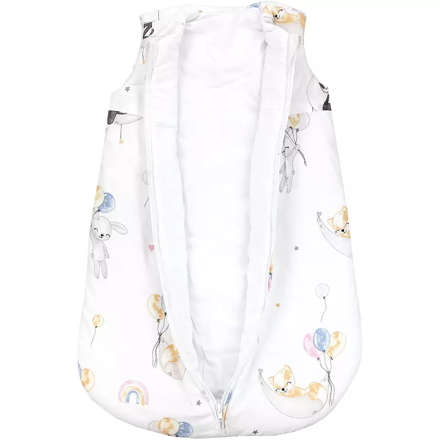 TupTam Baby Ganzjahres Schlafsack ohne Ärmel wattiert weißbeige
