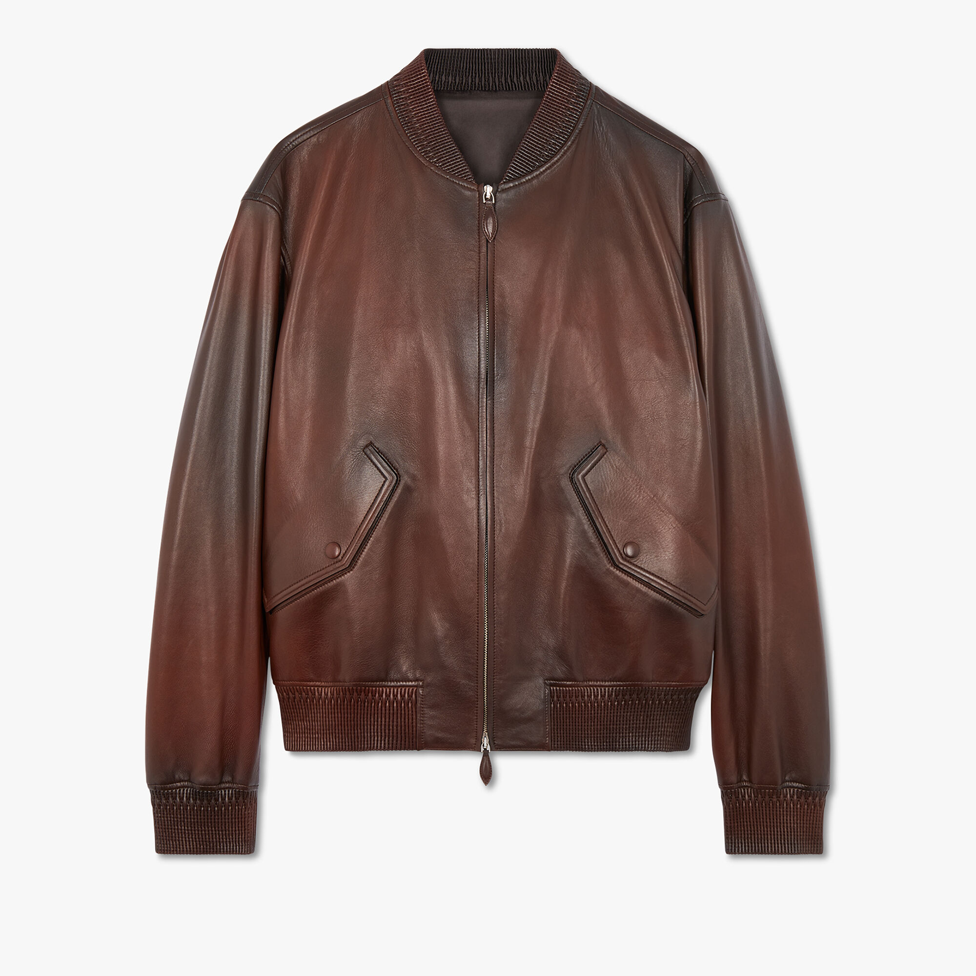 Bomber En Cuir Patine