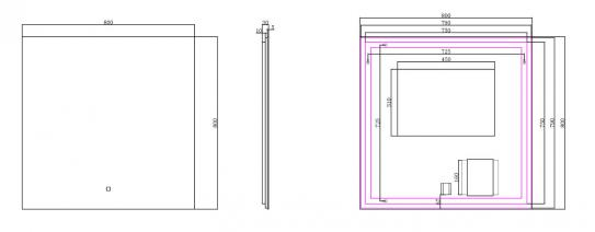 Mueller Sunshine spiegel met LED 80x80cm
