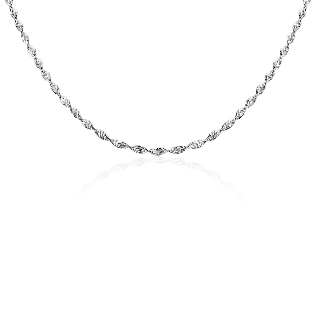 Collier Ciana Torsade Diamante Argent Blanc