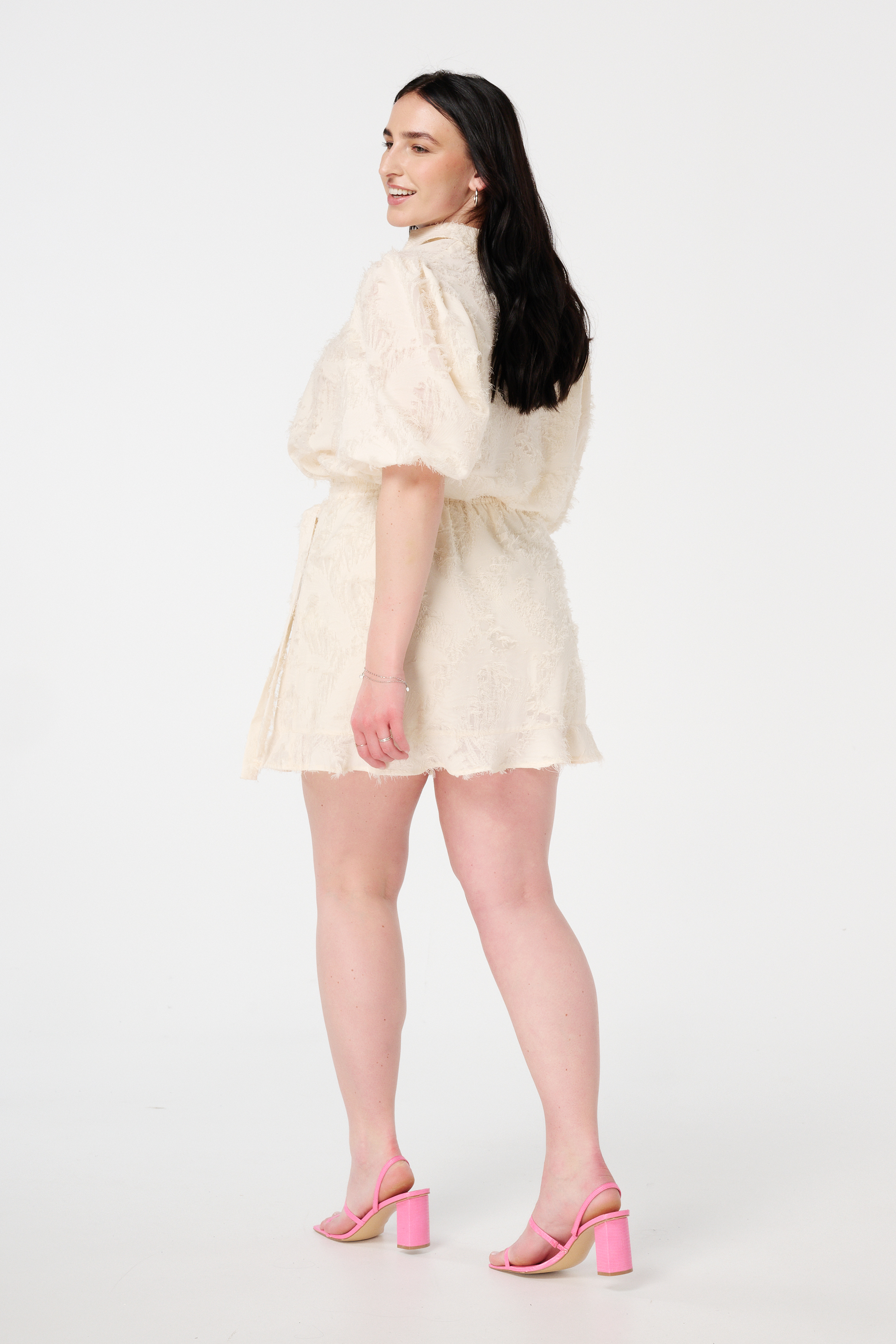 Skort met overslaglook Cream
