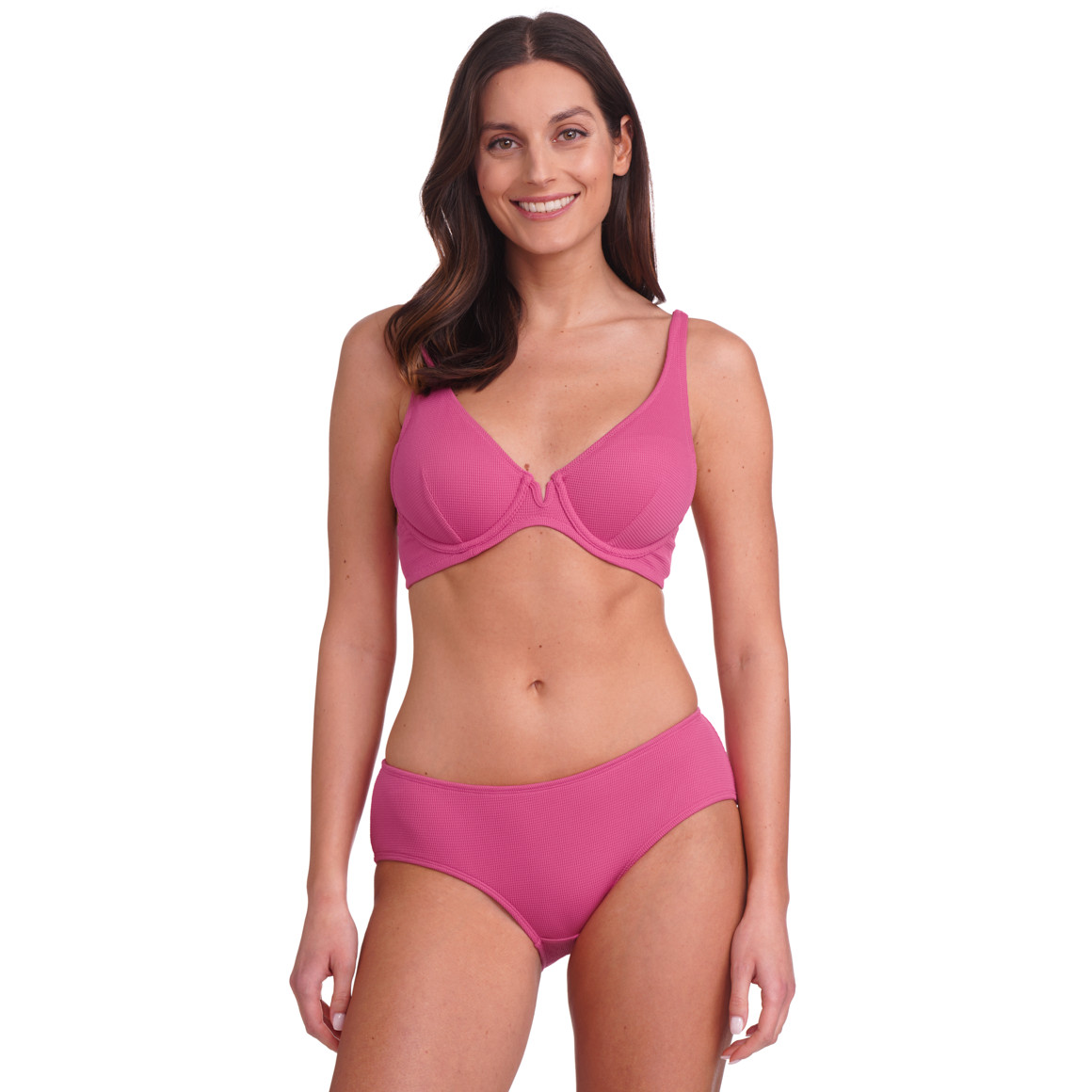 Gina Benotti Damen Bikinipanty mit Strukturmuster pink