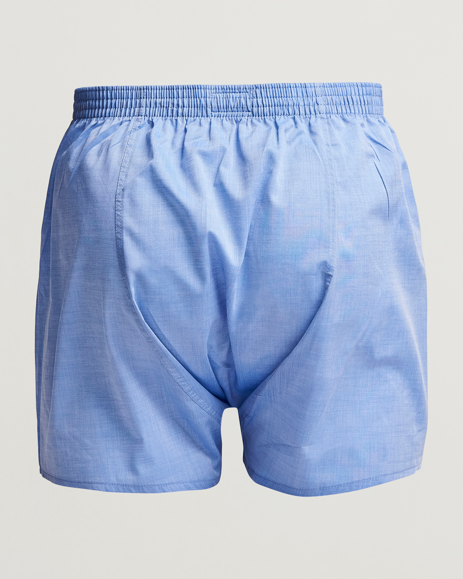 Derek Rose Classic Fit Cotton Boxer Shorts Blue
