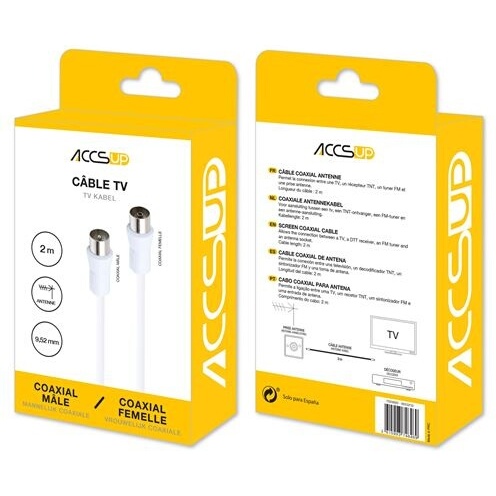 Accessoire TV vidéo Accsup CABLE ANTENNE COAXIAL 2M BLANC