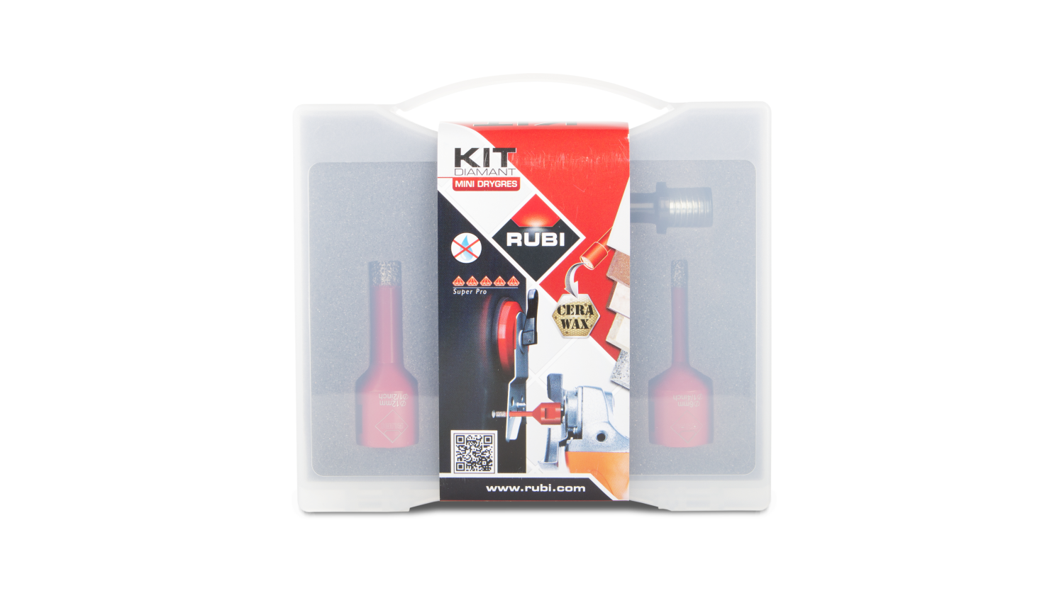 Rubi 50938 4-delige diamantborenset voor droogboren incl. adapter - 6-8-10-12mm