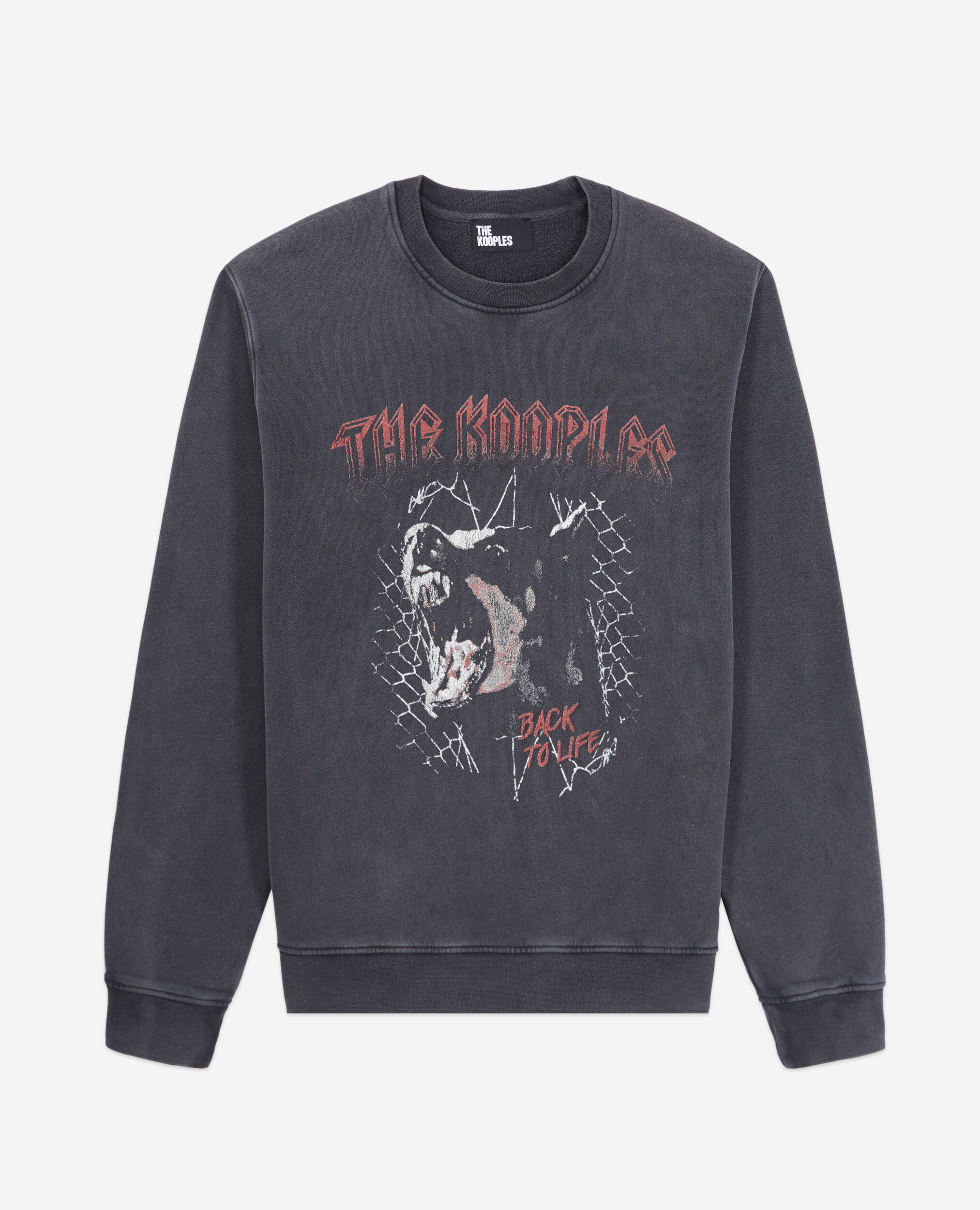 Sweatshirt noir avec sérigraphie Barking dog