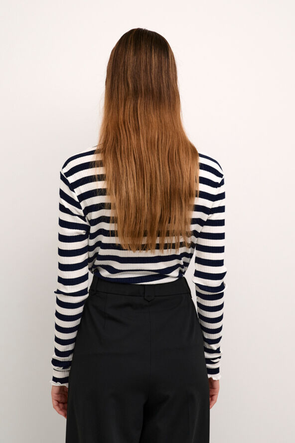 Karen by Simonsen CandaceKB Big Stripe LS Egret/night sky stripe