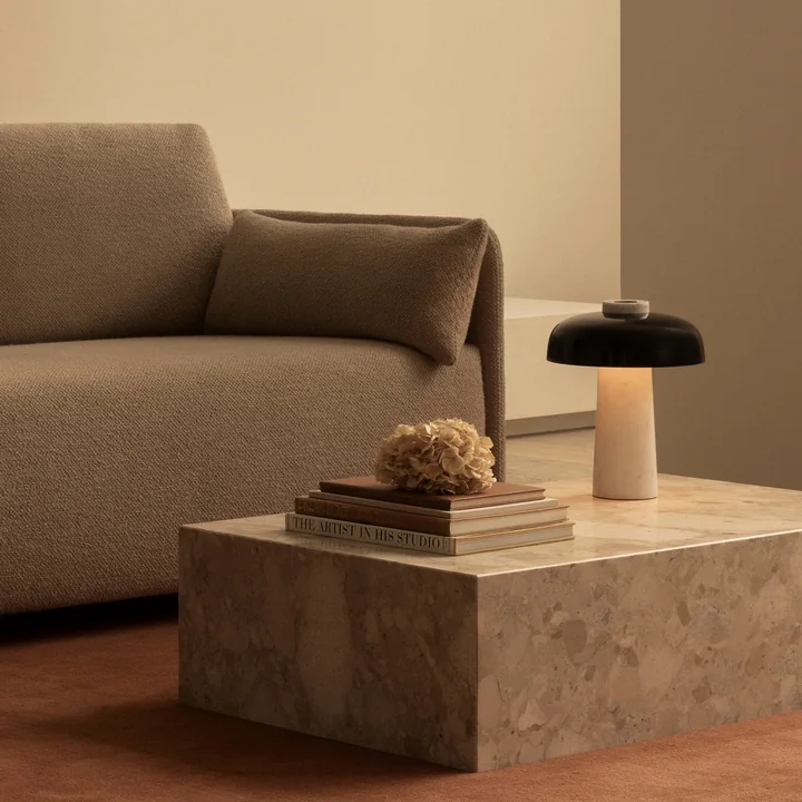 Audo - Offset Schlafsofa, 3-Sitzer, gold (Audo Bouclé 06)