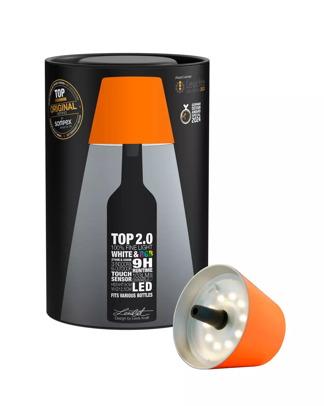 LED-Akku-Flaschenaufsatz Top 2.0