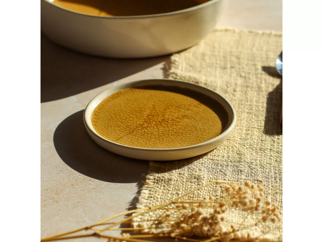 Ogo Living - Lot 6 Assiettes A Pain Fle 13.5cm En Gres Moutarde