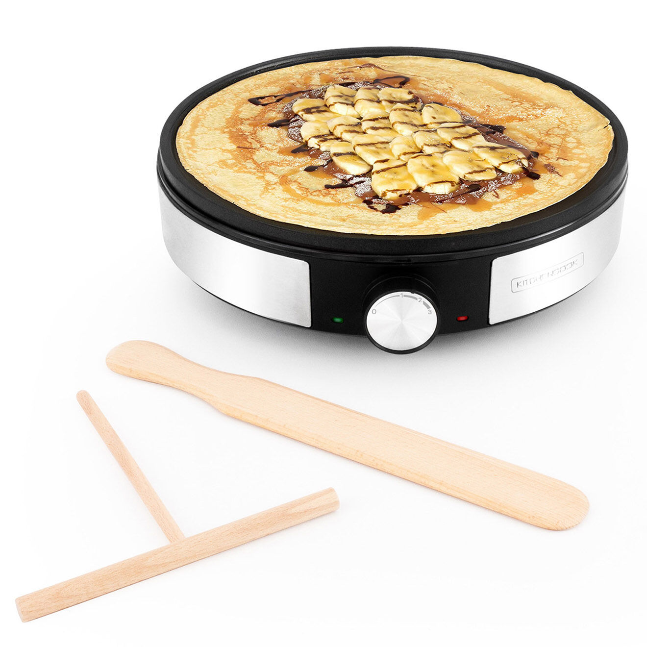 Kitchencook Crêpière Electrique en fonte d'aluminium Maxicrêpe noir/gris
