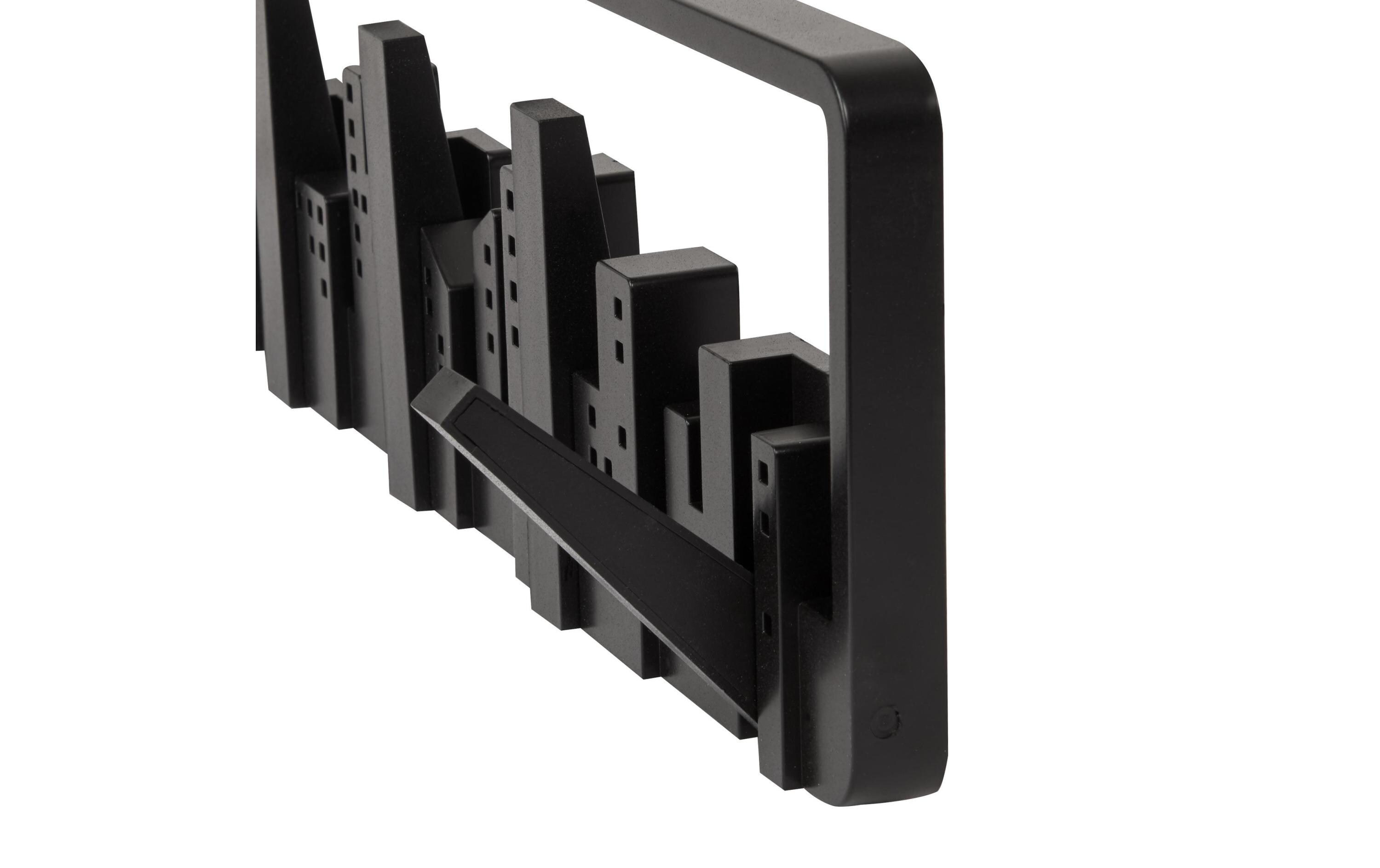 Wandgarderobe Skyline 50 cm, SchwarzGarderobenleiste mit 5 Haken