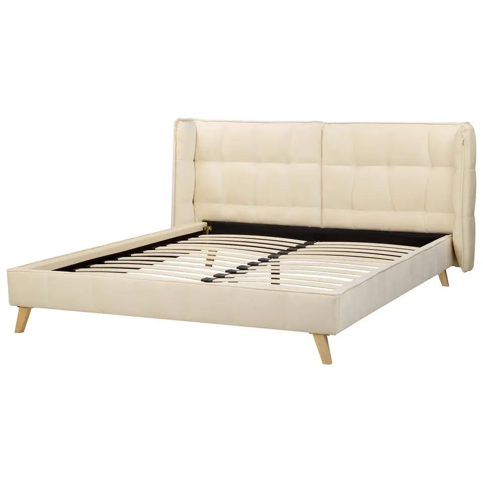SENLIS - Tweepersoonsbed - Beige - 160 x 200 cm - Fluweel
