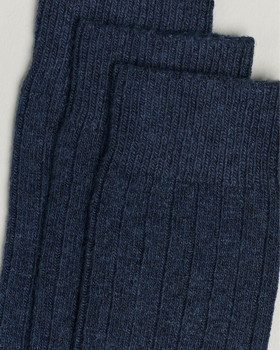 Amanda Christensen 3-Pack Supreme Wool/Cashmere Sock Dark Blue Melange