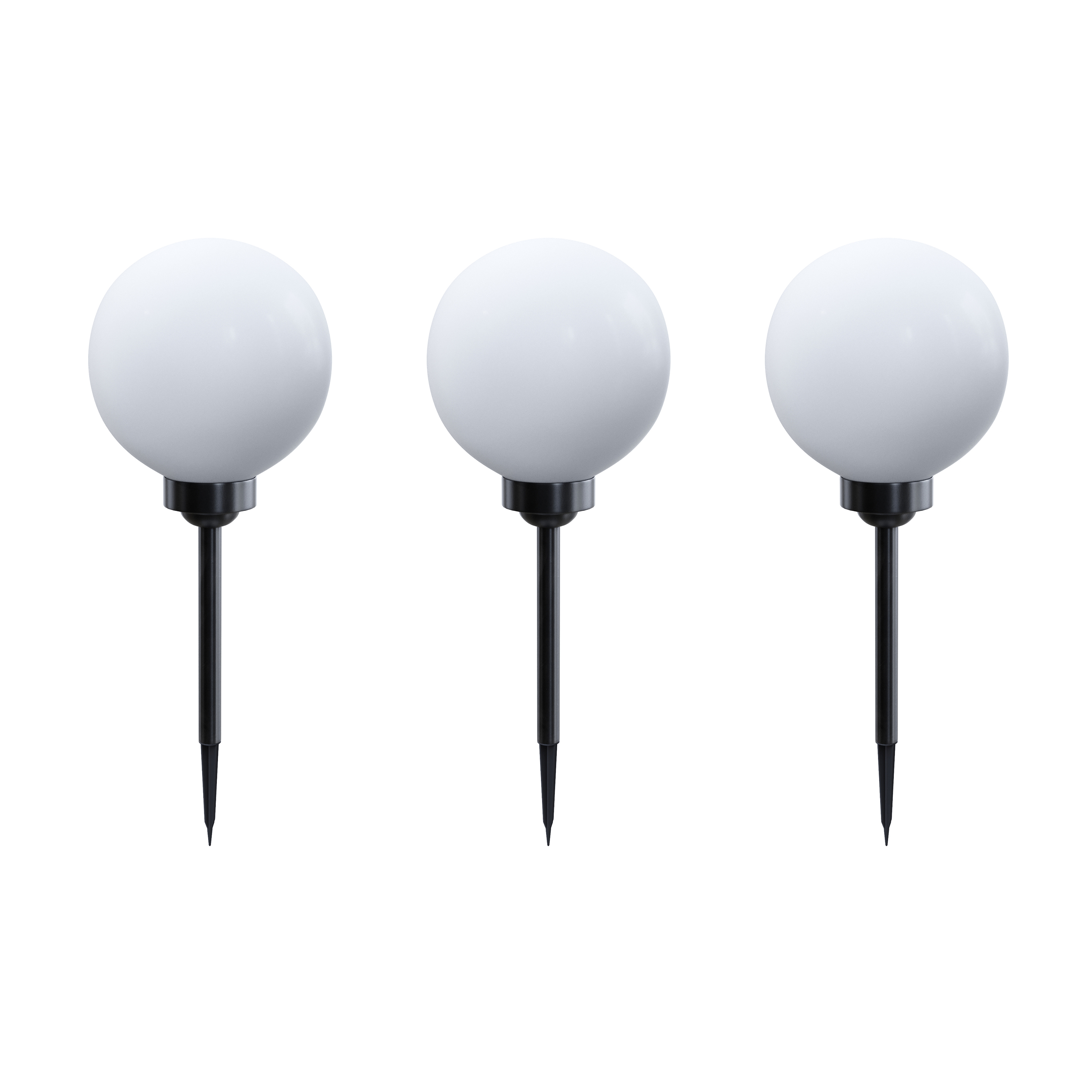 LED Solarlampe rund 20 cm 3er Set
