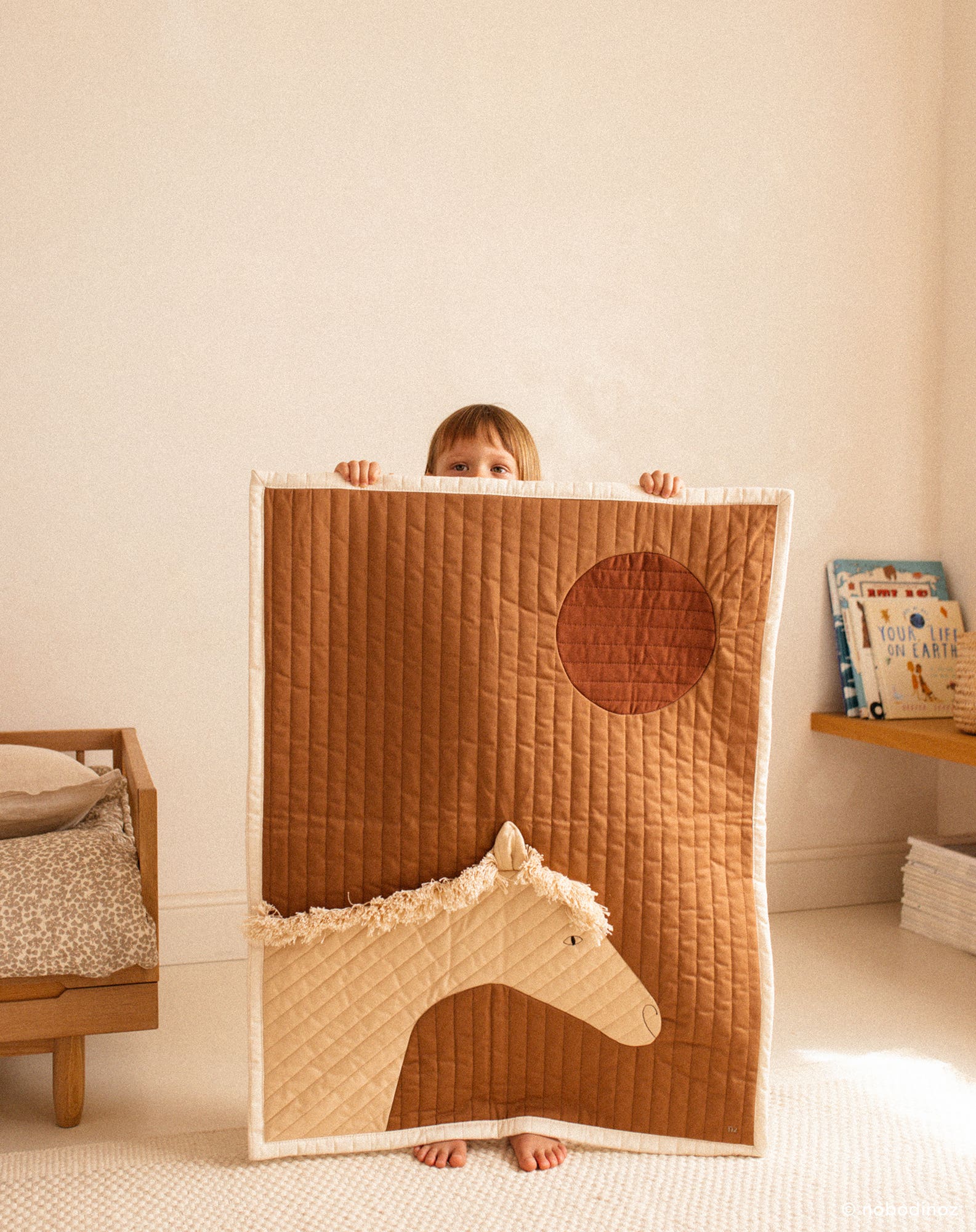 Plaid matelassé horse | Marron