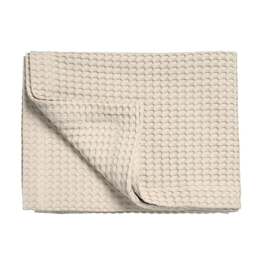 katoenen bedsprei pique waffle (zand) (160x250 cm)