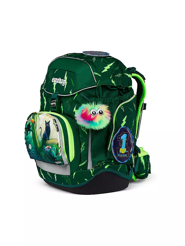 ERGOBAG Schultaschen Set 6tlg PACK Lumi - Bärtastisch dunkelgrün