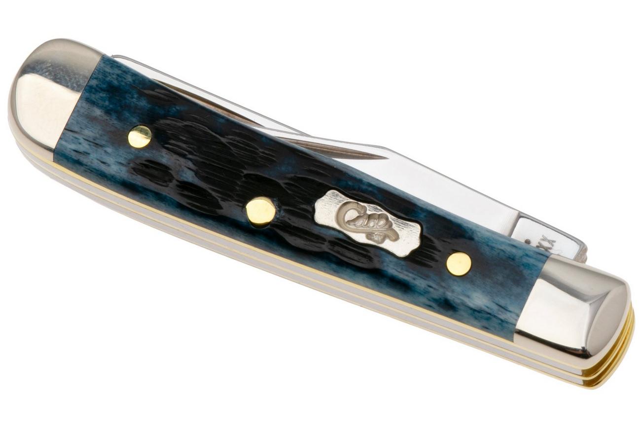 Case Pocket Tiny Trapper, Worn Mediterranean Blue Bone, Peach Seed Jig 51862, 62154 SS zakmes