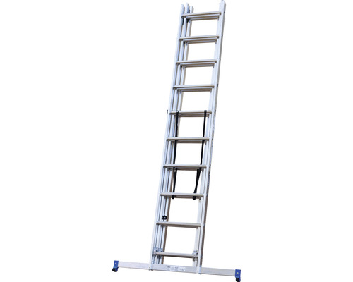 WERNER Multifunctionele ladder, uitschuif-, trap- of schuifladder, aluminium, 3-delig, 3 x 10 sporten, werkhoogte 6,5 m