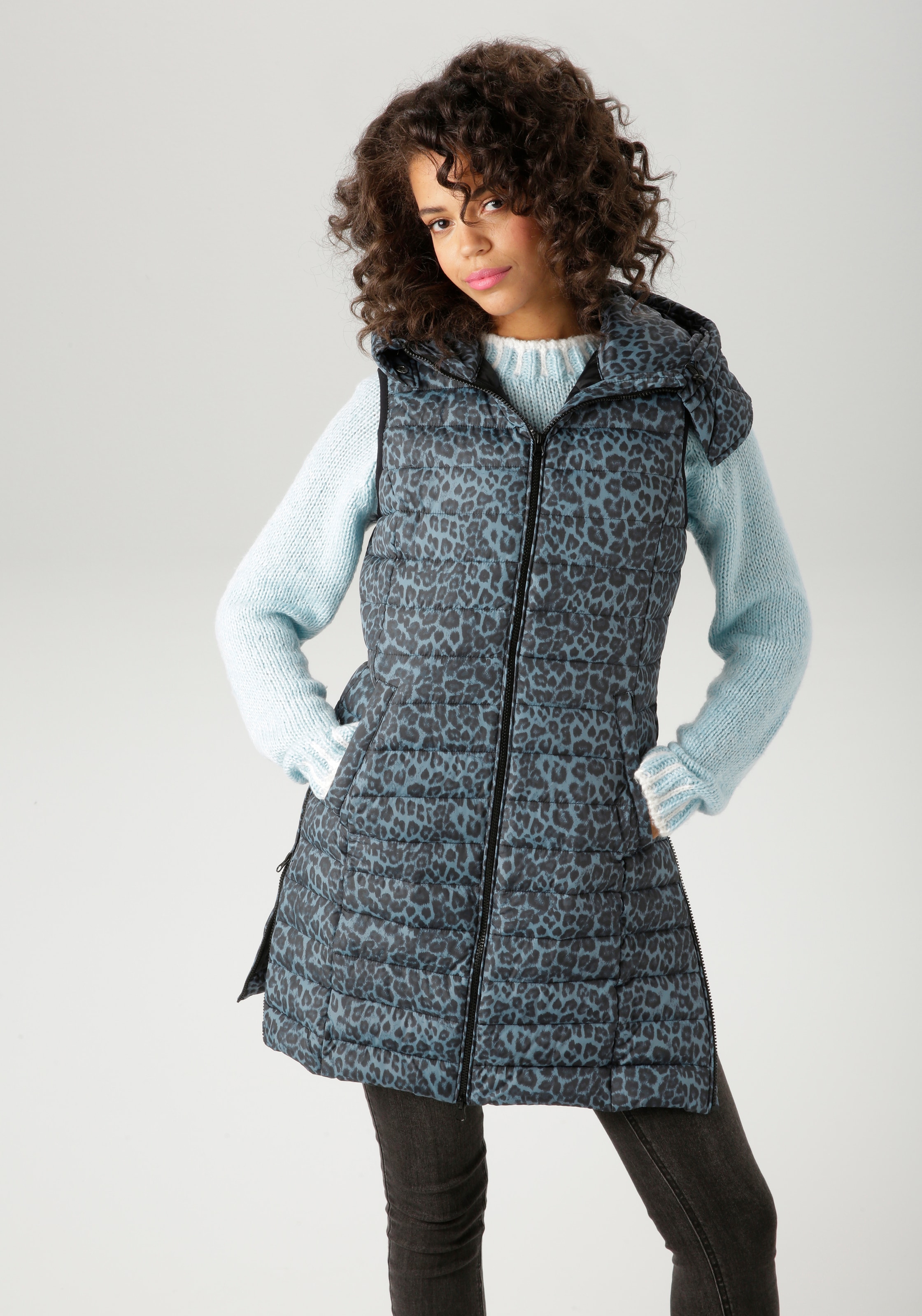 Aniston CASUAL Steppweste , im extravaganten Leo-Muster - NEUE KOLLEKTION