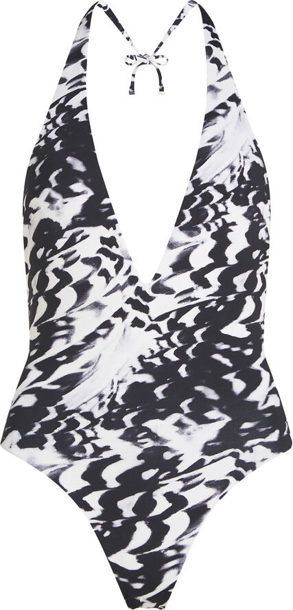 Calvin Klein PLUNGE NECKLINE ONE PIECE Ck shell aop