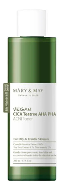 Mary&May Vegan CICA Tea Tree AHA PHA Toner - 200 ml.