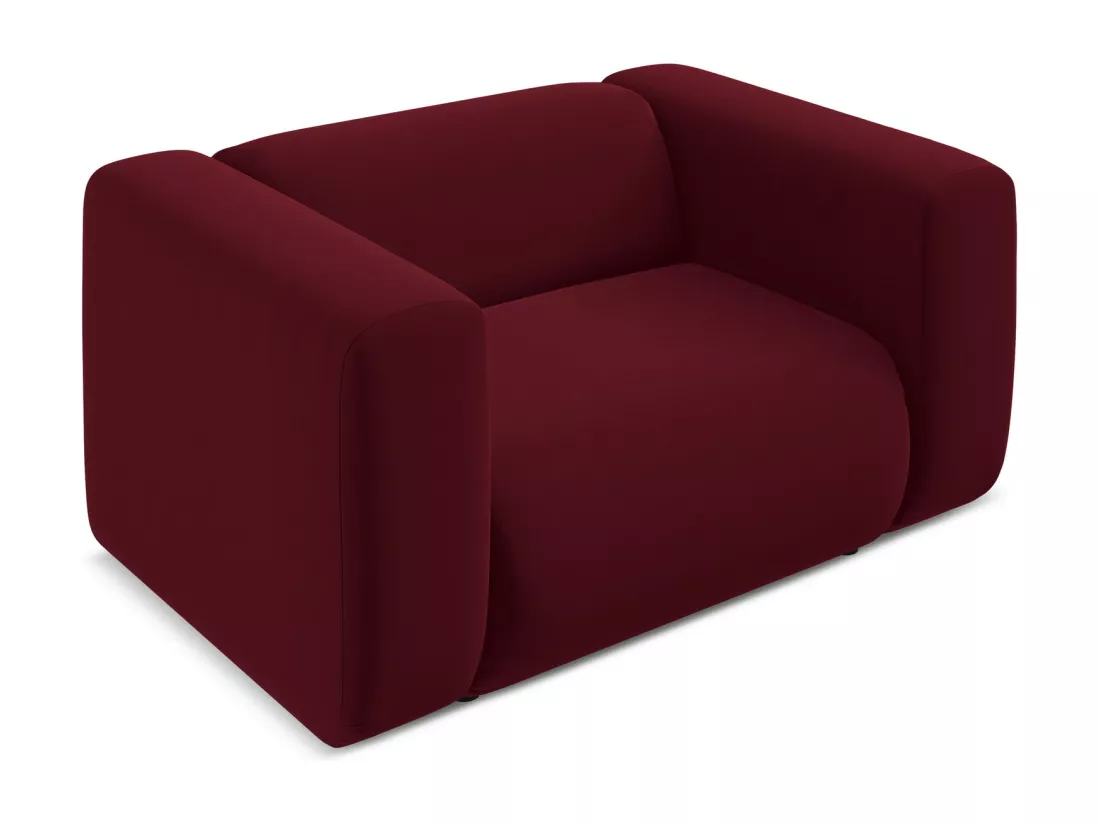 Fauteuil en velours - bourgogne - EKAHI