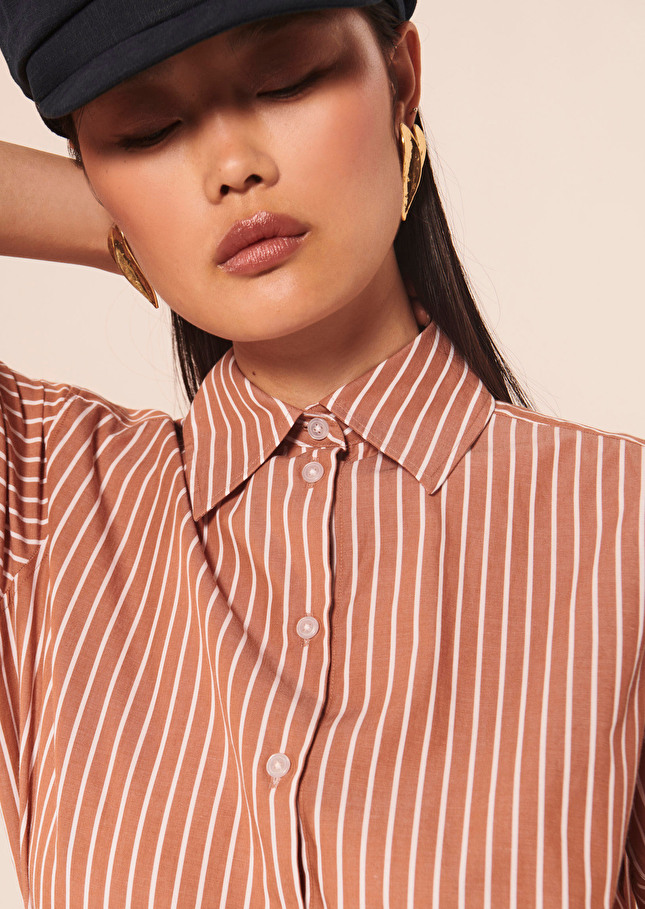 Chemise Carrierose en popeline à rayures