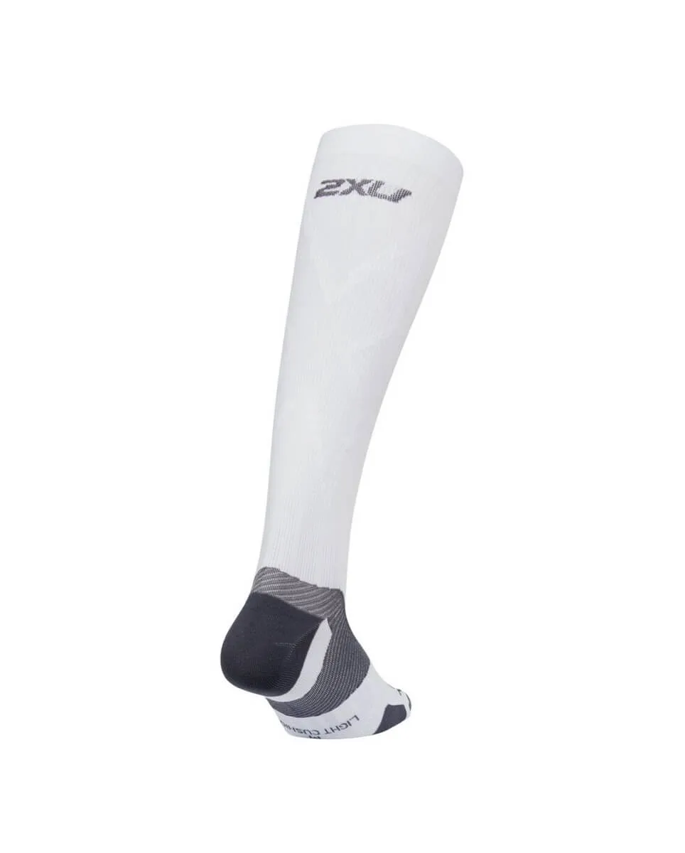 2XU VECTR Light Cushion Full Length Socks White/Grey