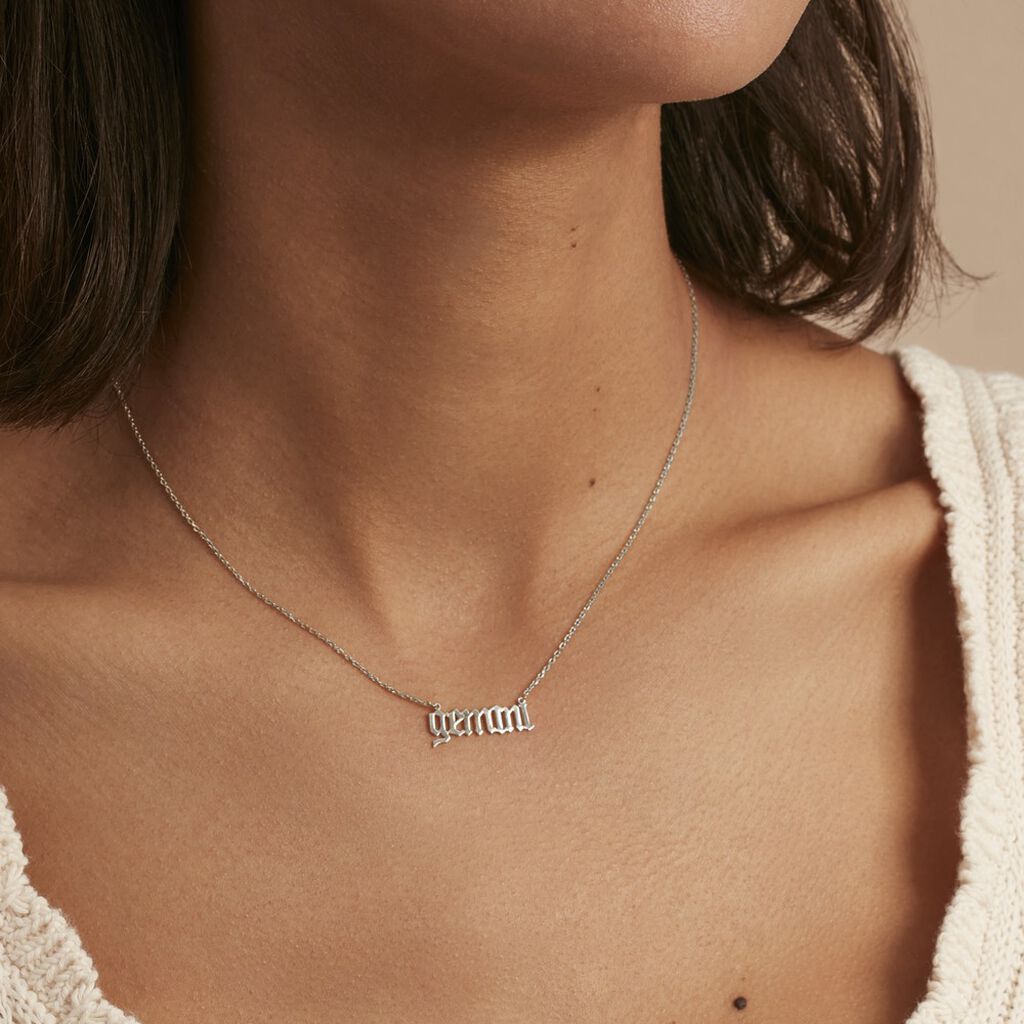 Collier Argent Blanc Astro