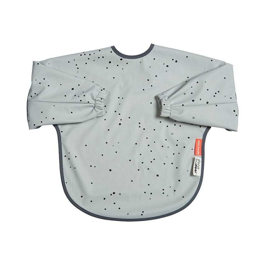 Bavoir à manches - Dreamy dots gris - Ecru