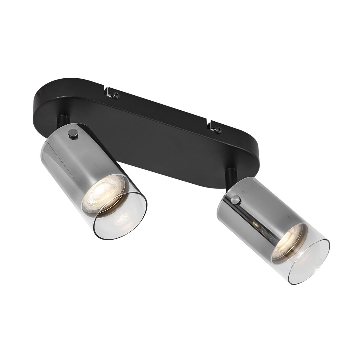 Moderne plafondspot gunmetal 2-lichts draai- en verstelbaar - Drain