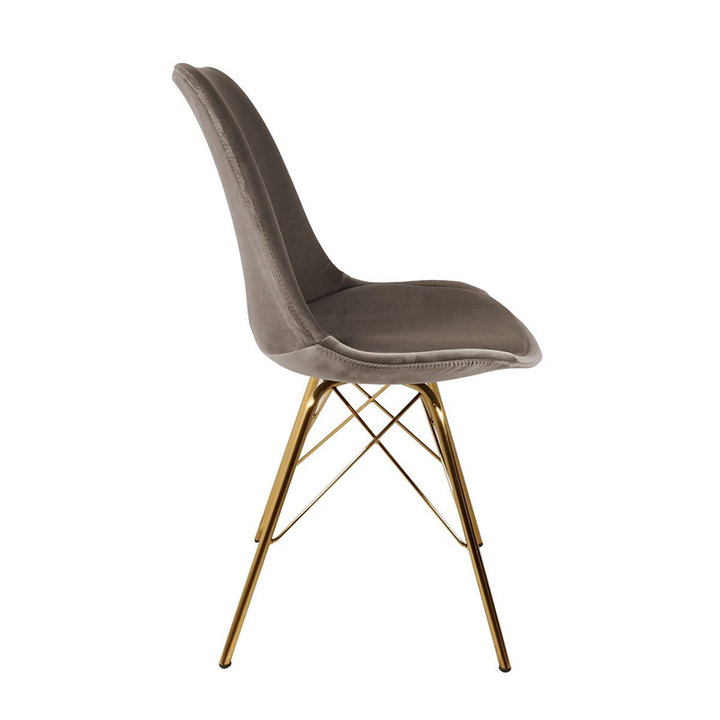 Kick collection - Stoel Velvet Taupe - Goud frame
