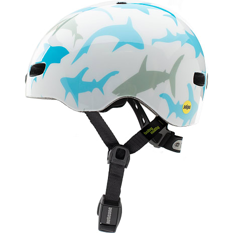 Nutcase cykelhjelm - hvid m. hajer