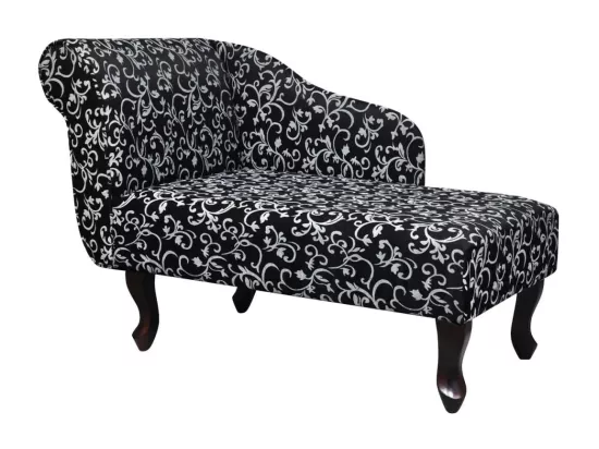 Chaise longue Noir et blanc Tissu