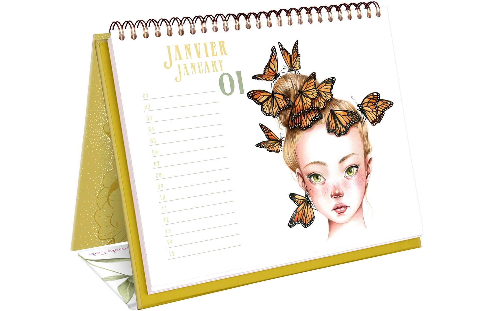 Dauerkalender Wild A4, 24 BlattKalender zum Ausmalen